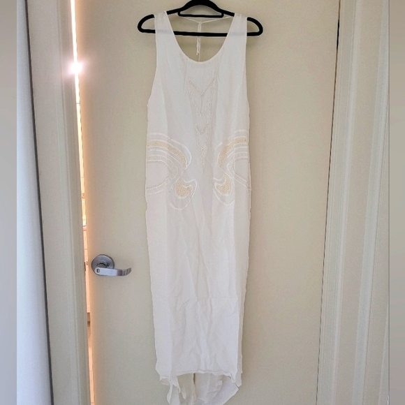 NWT Blessed Are The Meek Sweeping Vines Maxi Ivory Dress Size 1 Small - Picture 1 of 6